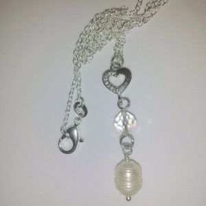 Genuine Pearls with 1950's Crystal Refurbished into a new Necklace